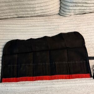 Black and Red Cosmetic Brush Roll